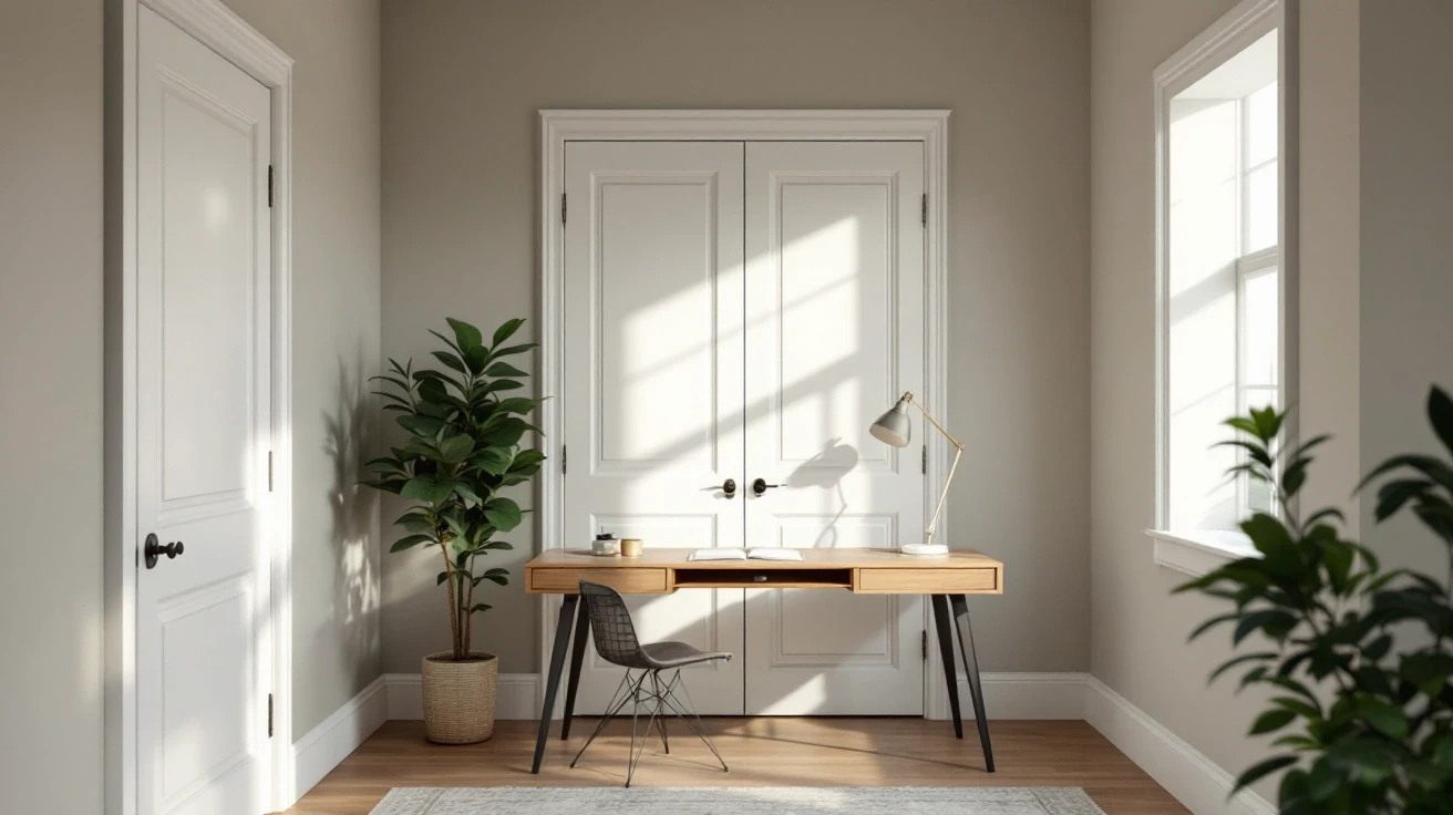 Study with a desk beside a window