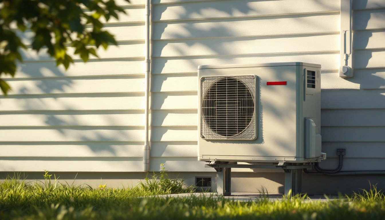 An unbranded outdoor condenser beside a house wall