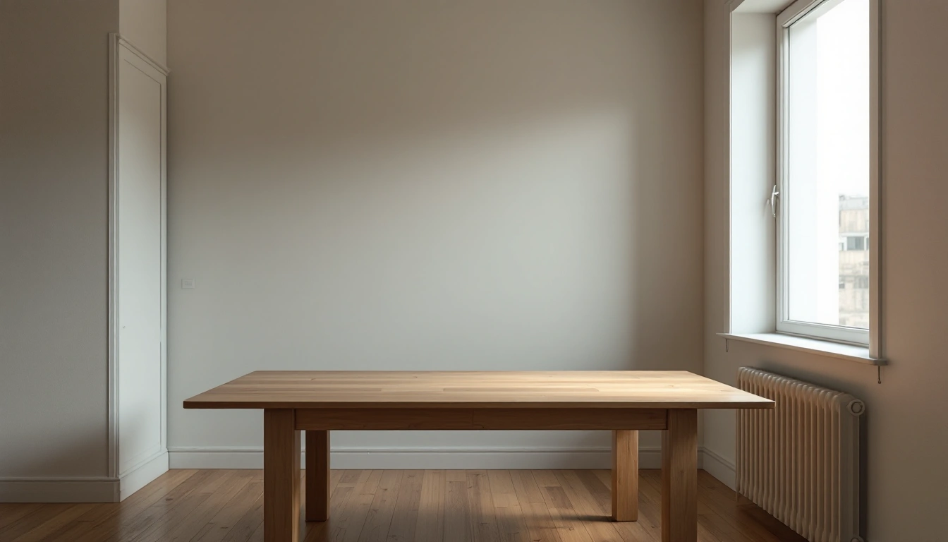 Dining table beside windows and a closed door